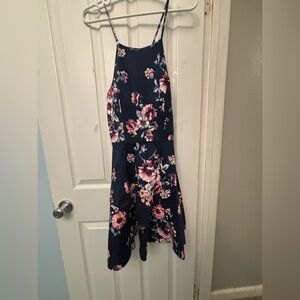 Speechless Navy and Blush Floral Dress